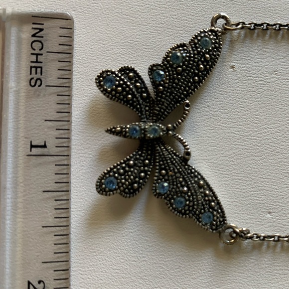 Butterfly Necklace blue crystals - Picture 7 of 10